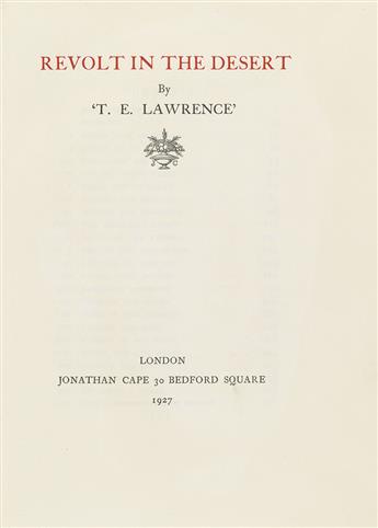 LAWRENCE, T.E. Revolt in the Desert.